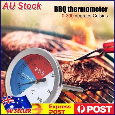 Stainless Steel Round Oven Thermometer BBQ Smoker Grill Temperature Gauge AU • $11.29