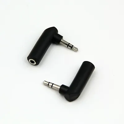 Right Angle Angled 3.5mm Male 3 Pole Stereo Headphones Audio Convertor Adapter  • £2.70