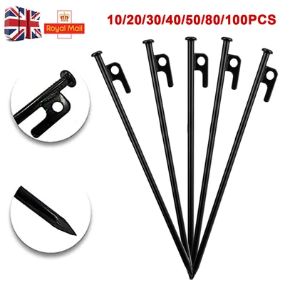£15.19 • Buy 10-100x Steel Tent Pegs 12inch Gazebo Marquee Stakes Ground Sand Nail Heavy Duty