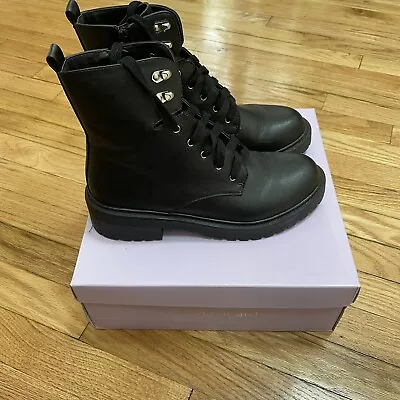 Madden Girl Womens Alice Closed Toe Ankle Boots Combat Boots Black Size 8.5 • $34.98