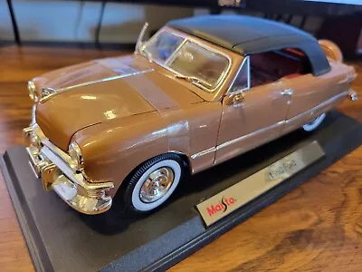 1950 Ford Convertible -Maisto 1/18 Scale Diecast Car Brown With Black Top • $19.99