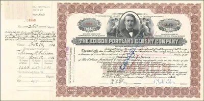 Charles Edison - Stock Certificate Signed 10/13/1926 • $460