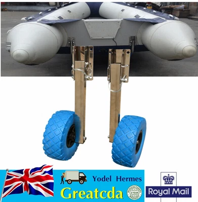 £69.01 • Buy Launching Wheels 10''x3''Boat Inflatable Transom Wheels Dinghy Transport Wheel