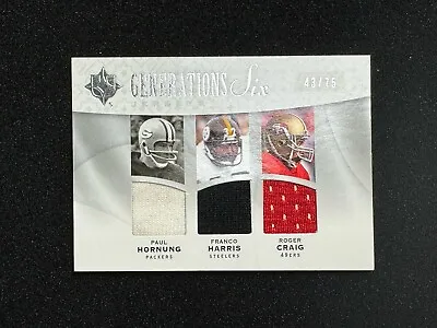 2009 Ultimate Generations Six JERSEYS #/75 Emmitt Smith Franco Harris Craig • $79