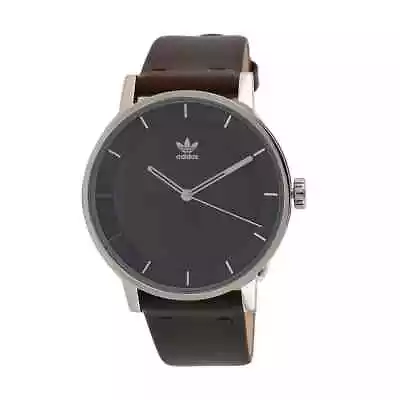 ADIDAS By Nixon Japanese Movement Brown Leather Strap Watch In Stainless Steel • $50