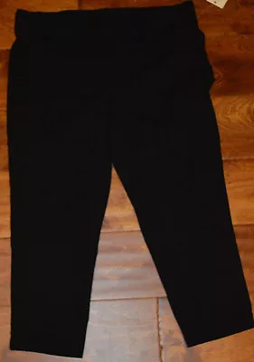 £9.80 • Buy Women's Sonoma Black Slip On Elastic Waist Cropped Pants Sizes XS, S, M