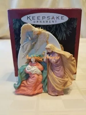 Hallmark 1995 Rejoice Nativity Angel Baby Jesus Mary Joseph Christmas Ornament • $8.99