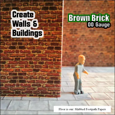 Random Brown Brick 00 Gauge Model Railway Or Crafter Landscape   • £5.99