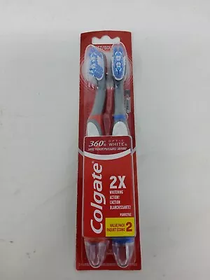 Colgate 360 Optic White Sonic Powered Vibrating Soft Toothbrush 2 Count 1 Pack • $16