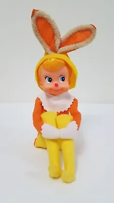 Vintage Knee Hugger Elf Easter Bunny Rabbit Pixie Made In Japan Orange& Yellow  • $75