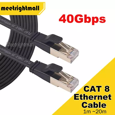 $10.78 • Buy CAT8 Ethernet Cable 40Gbps 2000Mhz Gigabit RJ45 LAN Patch Cord Network 1~20m Lot