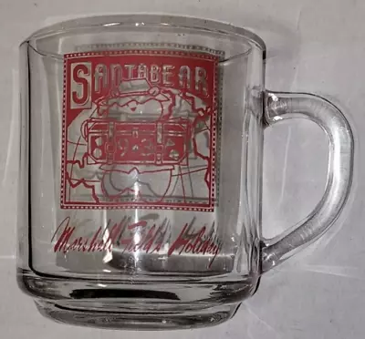 1993 Marshall Field's SANTA BEAR Glass Tea Coffee Mug • $17.99