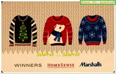 Winners Homesense Marshalls Noel Christmas Bear Sweaters Collectible Gift Card • $2.17