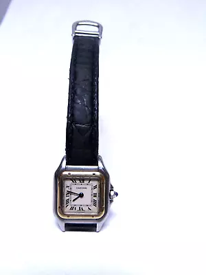 Cartier Santos 18kt Gold Stainless Steel Womans Strap Watch 1120 • $1499