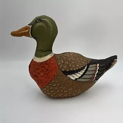 Vintage Handmade Mallard Duck Fabric Pillow Cabin Man Cave Décor Hunting • $1.99