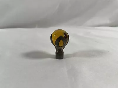 Vintage Brass & Amber Glass Marble Light Lamp Top Finial Piece #22 • $19.50