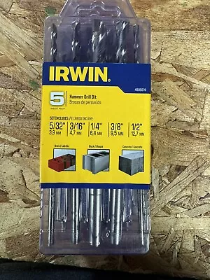 Irwin 5 Piece Round Shank Carbide Rotary Hammer Masonry Drill Bit Set - 4935076 • $19.99