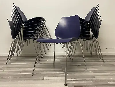 Cartel Maui / Stacking Chairs / Designer Chairs Steel Pipe Blue Vico Magistretti • £82.01
