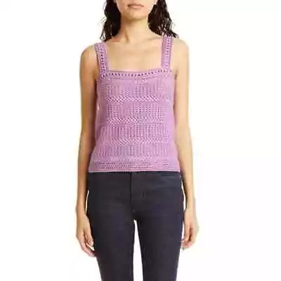 NWT $245 Vince Cotton Crochet Knit Sleeveless Camisole Tank - Summer Top • $125