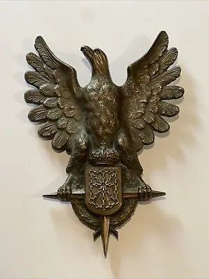 Architectural Bronze Metal Sculpture Large 17” Antique  Eagle Religious Military • $2200