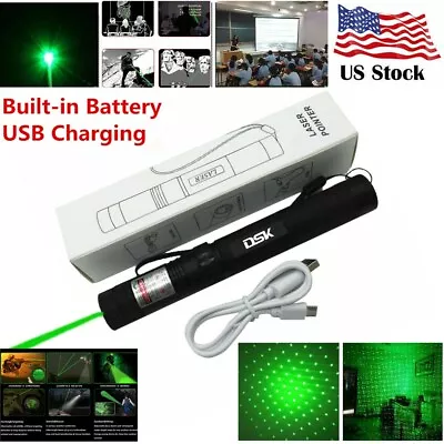 9900Miles 532nm USB Rechargeable Green Laser Pointer Pen Amazing Star Beam Lazer • $8.79