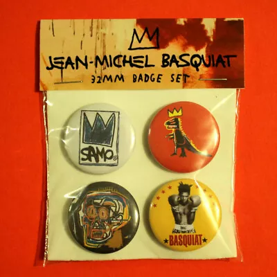 Samo / Basquiat Badges   32mm Badge Set Of 4 Metal Pin Back Buttons Art Lover  • $6.77