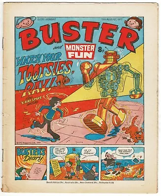 £1 • Buy Buster & Monster Fun Comic 13th August 1977 Chalky XRay Specs Leopard Lime St