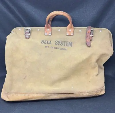 Vintage BELL SYSTEM Lineman Tool Bag - Mfg By KLEIN BUHRKE • $64.99