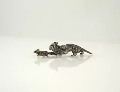 Franz Bergmann Vienna Small CAT Playing With A MOUSE Cold Painted Bronze Brass • $104.99