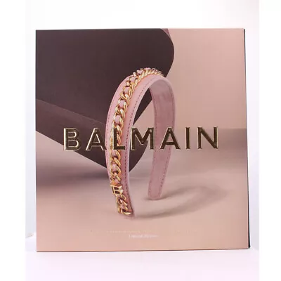 Balmain Limited Edition Genuine Leather Headband Chain 18K Gold Plated Logo SS22 • $265