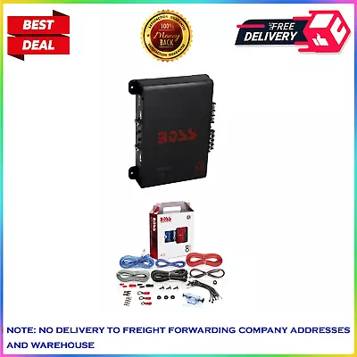 BOSS R1004 400W 4-Channel RIOT Car Audio Power Amplifier Amp & 8 Gauge Amp Kit • $74.50