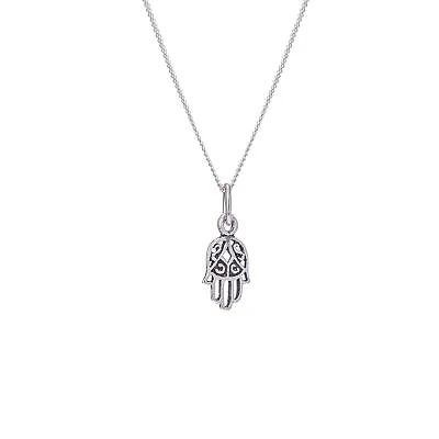 Sterling Silver Hamsa Hand Necklace 16 - 32 Inches • £10.25