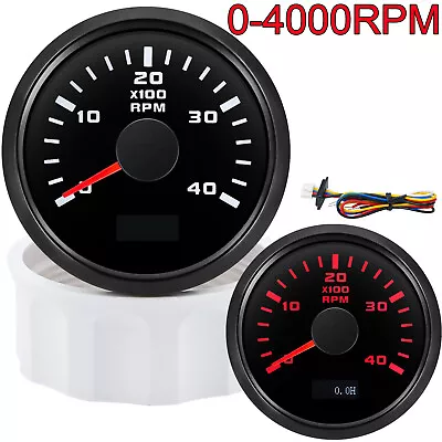 2 52mm Tachometer 0-4000 RPM Tacho Gauge With LCD Hour Meter For Car Boat Truck  • $26.29