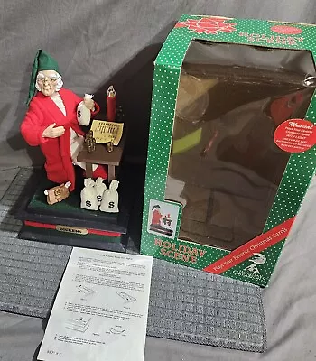 1993 VTG Holiday Creations Dickens Scrooge Plays Music Candle Lights Box WORKS  • $12