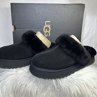 UGG Women's Disquette Black Platform Clog Slipper Size 10 (READ DESCRIPTION) • $59.99