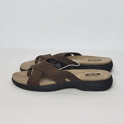 Vintage Women’s Size 9 Route 66  Slip On Thong Sandals Brown Leather Rubber Sole • $29.02