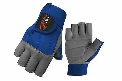 £11.99 • Buy Met-x Essential Sailing Short Finger Gloves Blue/Grey