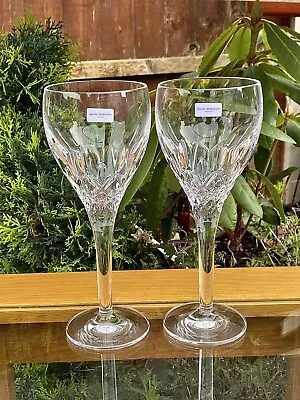 £49.99 • Buy Royal Doulton Crystal Pair Of Highclere Cut 22cm Wine Goblet Glasses - New