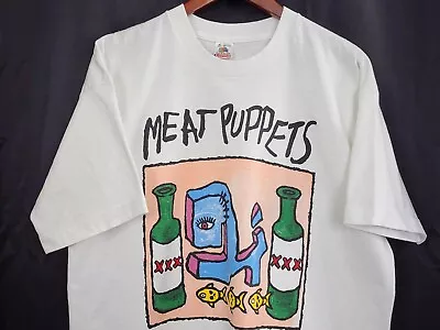 Vintage 90`s MEAT PUPPETS T Shirt 1993 DOUBLE SIDED PRINT USA FOTL Tag Size XXL • $994.99