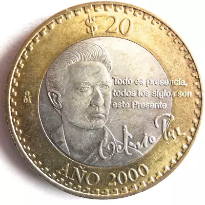 2000 MEXICO 20 PESOS - AU/UNC - Excellent Vintage Coin - Lot #M26 • $1.25