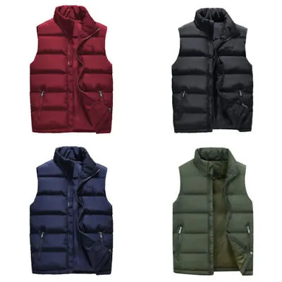 Men Quilted Bubble Puffer Waistcoat Vest Tank Top Padded Jacket Gilet Coat Solid • $33.62