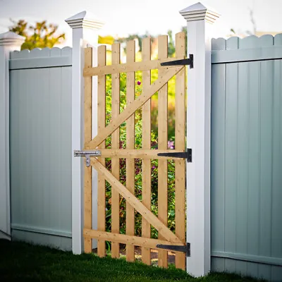 5FT/150CM Palisade Wooden Garden Gate Pedestrian Timber Entrance Security Door • £55.99