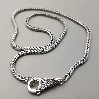 Trollbeads Solid Sterling Silver Foxtail Link Chain Necklace 45cm (17.5 ) 20.5g • $63.15