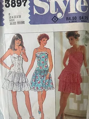 Vintage 1980's Dresses With Corset Style Bodice Sewing Pattern • £3.99