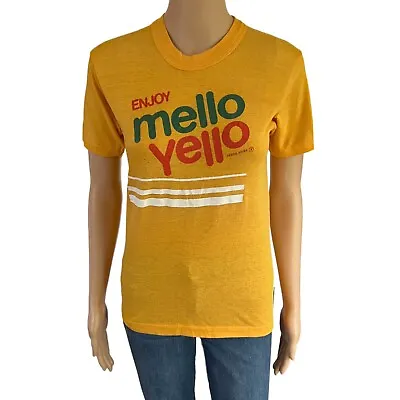Mello Yello Tshirt Womens Medium Single Stitch 50-50 Tee True Vintage 80s Retro • $49.95