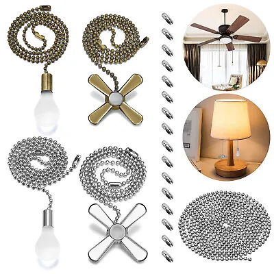 2/4Pcs Ceiling Fan Light Bulb Pull Chain Beaded Ball Extension Connector Decor • $8.98