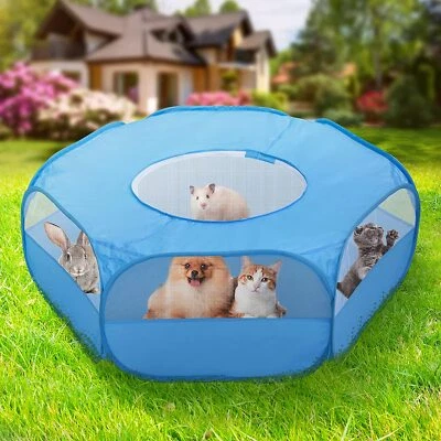 $20.67 • Buy Portable Foldable Pet Playpen Dog Fence Pet Cage Tent For Small Animal 39X20X15”