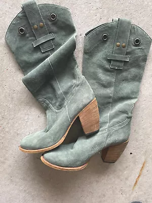 MOMA Boots  Green  Made In Italy Suede Size 39 USA 9 • $99.99