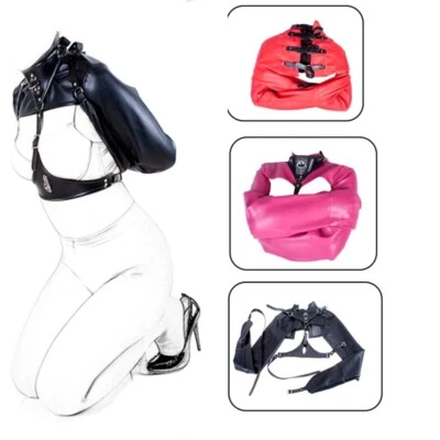 $28.99 • Buy Straight Jacket Red-Black Half Costume Party Escapology Suit PU Leather Harness