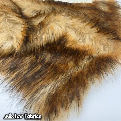 $44.99 • Buy Brown Wolf Faux Fur Fabric By The Yard | 60  Wide Long Pile